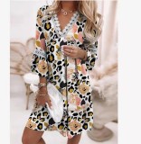 spring ol Chic women's long-sleeved v-neck princess dress