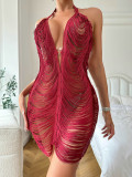 Women Summer Halter Neck Backless Dress