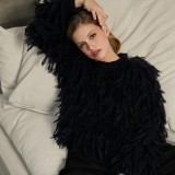 Women's Fall Winter Loose Fringe Fashion Casual Top Sweater