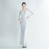 Long Sequins Plus Size Fat Beauty Formal Party Evening Dress