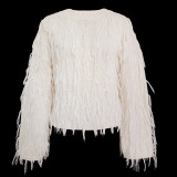 Women's Fall Winter Loose Fringe Fashion Casual Top Sweater