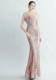 long sequins Plus Size Fat Beauty Formal Party Evening Dress
