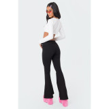 Women's Fashion Comfortable Slim Fit Low Rise Bell Bottom Pants