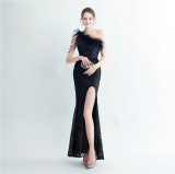 long sequins Plus Size Fat Beauty Formal Party Evening Dress