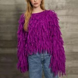 Women's Fall Winter Loose Fringe Fashion Casual Top Sweater