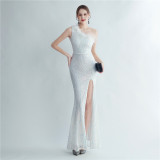 long sequins Plus Size Fat Beauty Formal Party Evening Dress