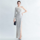 long sequins Plus Size Fat Beauty Formal Party Evening Dress