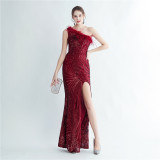 long sequins Plus Size Fat Beauty Formal Party Evening Dress