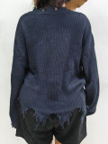 Plus Size WomenLoose V Neck Casual Sweater