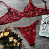 Sexy Romantic Flower Embroidery See-Through Sexy Suit For Women