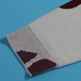 Sexy Leaf V-Neck Pullover Long-Sleeved Sweater Two-Piece Set