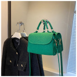 Underarm bag Korean spring popular felt bag crocodile pattern indentation Messenger bag Small square bag Shoulder bag