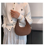 Baguette bag women's spring fashion retro felt creasing crocodile pattern underarm bag women's shoulder bag