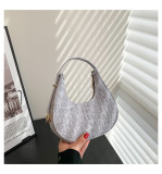 Baguette bag women's spring fashion retro felt creasing crocodile pattern underarm bag women's shoulder bag