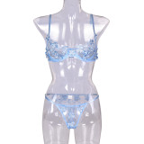 Sexy Romantic Flower Embroidery See-Through Sexy Suit For Women