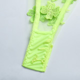 Sexy Romantic Flower Embroidery See-Through Sexy Suit For Women