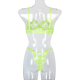 Sexy Romantic Flower Embroidery See-Through Sexy Suit For Women