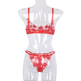 Sexy Romantic Flower Embroidery See-Through Sexy Suit For Women