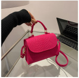 Underarm bag Korean spring popular felt bag crocodile pattern indentation Messenger bag Small square bag Shoulder bag