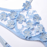 Sexy Romantic Flower Embroidery See-Through Sexy Suit For Women