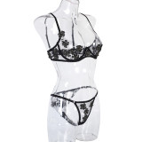 Sexy Romantic Flower Embroidery See-Through Sexy Suit For Women