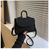 Underarm bag Korean spring popular felt bag crocodile pattern indentation Messenger bag Small square bag Shoulder bag