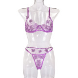 Sexy Romantic Flower Embroidery See-Through Sexy Suit For Women