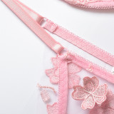 Sexy Romantic Flower Embroidery See-Through Sexy Suit For Women