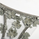 Sexy Romantic Flower Embroidery See-Through Sexy Suit For Women