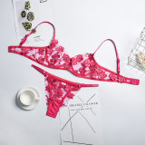 Sexy Romantic Flower Embroidery See-Through Sexy Suit For Women