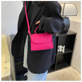 Underarm bag Korean spring popular felt bag crocodile pattern indentation Messenger bag Small square bag Shoulder bag