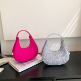 Baguette bag women's spring fashion retro felt creasing crocodile pattern underarm bag women's shoulder bag