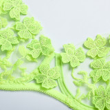 Sexy Romantic Flower Embroidery See-Through Sexy Suit For Women