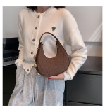 Baguette bag women's spring fashion retro felt creasing crocodile pattern underarm bag women's shoulder bag