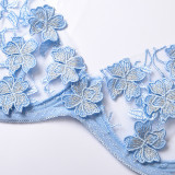 Sexy Romantic Flower Embroidery See-Through Sexy Suit For Women