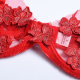 Sexy Romantic Flower Embroidery See-Through Sexy Suit For Women