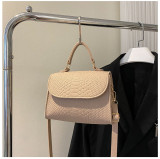 Underarm bag Korean spring popular felt bag crocodile pattern indentation Messenger bag Small square bag Shoulder bag