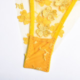 Sexy Romantic Flower Embroidery See-Through Sexy Suit For Women