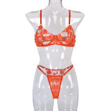 Sexy Romantic Flower Embroidery See-Through Sexy Suit For Women