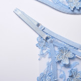 Sexy Romantic Flower Embroidery See-Through Sexy Suit For Women