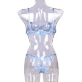 Sexy Romantic Flower Embroidery See-Through Sexy Suit For Women