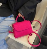 Underarm bag Korean spring popular felt bag crocodile pattern indentation Messenger bag Small square bag Shoulder bag