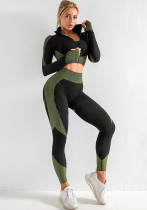 Quick-drying long-sleeved seamless yoga suit Tight Fitting fitness yoga clothing top sports yoga pants Quick-drying long-sleeved seamless yoga suit Tight Fitting fitness yoga clothing top sports yoga pants