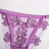 Sexy Romantic Flower Embroidery See-Through Sexy Suit For Women