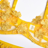 Sexy Romantic Flower Embroidery See-Through Sexy Suit For Women