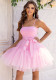 Plus Size Women's Sexy Halter Mesh Dress Party Princess Dress