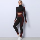 Quick-drying long-sleeved seamless yoga suit Tight Fitting fitness yoga clothing top sports yoga pants