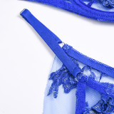 Sexy Romantic Flower Embroidery See-Through Sexy Suit For Women