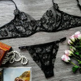 Sexy Romantic Flower Embroidery See-Through Sexy Suit For Women