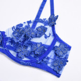 Sexy Romantic Flower Embroidery See-Through Sexy Suit For Women